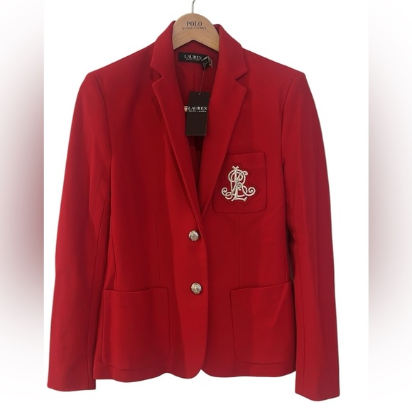 Lauren Ralph Lauren Anfisa Crest Logo Blazer Jacket - Picture 9 of 10
